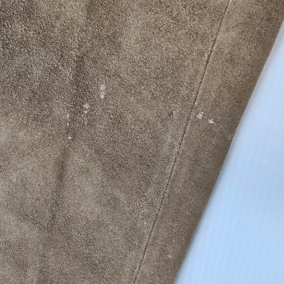 Banana Republic Tan Suede Leather Pants Mid Rise Straight Leg Y2K Size 4 SEE - Picture 9 of 10